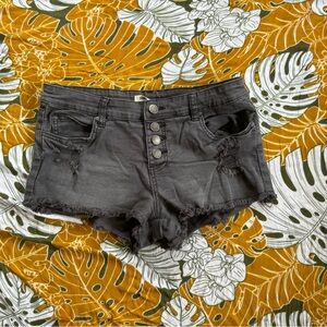 Black shorts distressed